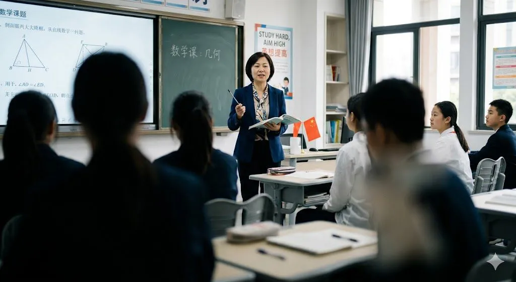 Photo of a classroom in China